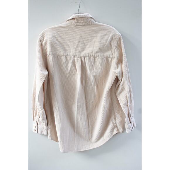 ROXY Corduroy Shacket Long Sleeve Khaki Tan Ribbed Button Sweater  Size XS - Picture 10 of 10